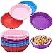 Silikon Backform,12 Stück Wiederverwendbare Mini Tarteform Antihaft Rund Kuchenform Gebäck Backformen(10.8x2.3 cm, Zufällige Farben) ,Xiuyer Silikon Backform