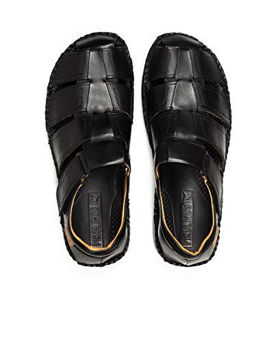 Image of PIKOLINOS Tarifa Men's Sandals | Leather | Hook-and-Loop Closure | Black