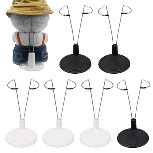 Nouiseuns Doll Stands 6PCS Adjustable Doll Display Stand Set for Labu Figures Mini Support Base for Labubu Action Toys and 6-12 Inch Collectible Dolls