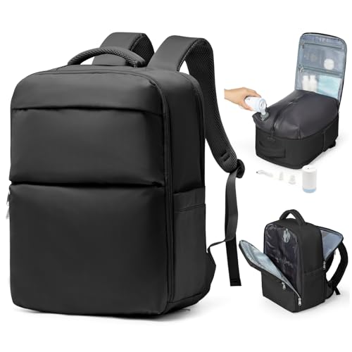 bergsalz Vacuum Backpack Travel With Pump,Mochila De Viaje Compresion Al Vacio,Personal Item Travel Backpack With Vacuum System,Large Carry On Vacpack Backpacks For Women Men,Black