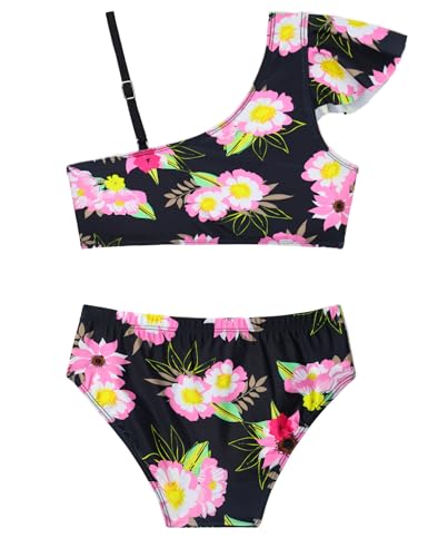 Image of Girls Swimsuit Bikini Set 2 Piece Quick Dry Ruffle Bathing Suit Teens Swimwear with Spaghetti Strap
