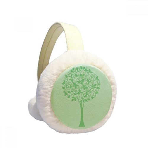 Orejeras de invierno plegables con diseño de árbol de hojas verdes y flores