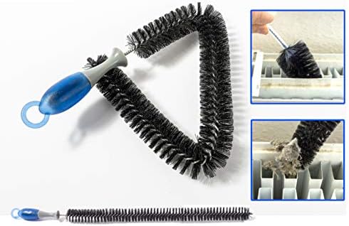 ZEEX Radiator Cleaner Brush - Radiator Brushes For Cleaning Long Reach - Flexible Radiator Brush Dryer With Plastic Handles For Removing Dust (72 CM)