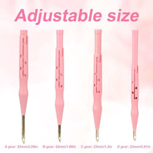 Image of 4pcs Adjustable Punch Needle Threader, Embroidery Pen Tool Supplies with Wire Guide for Felting Threader DIY Stitching Applique and Creative Crafts