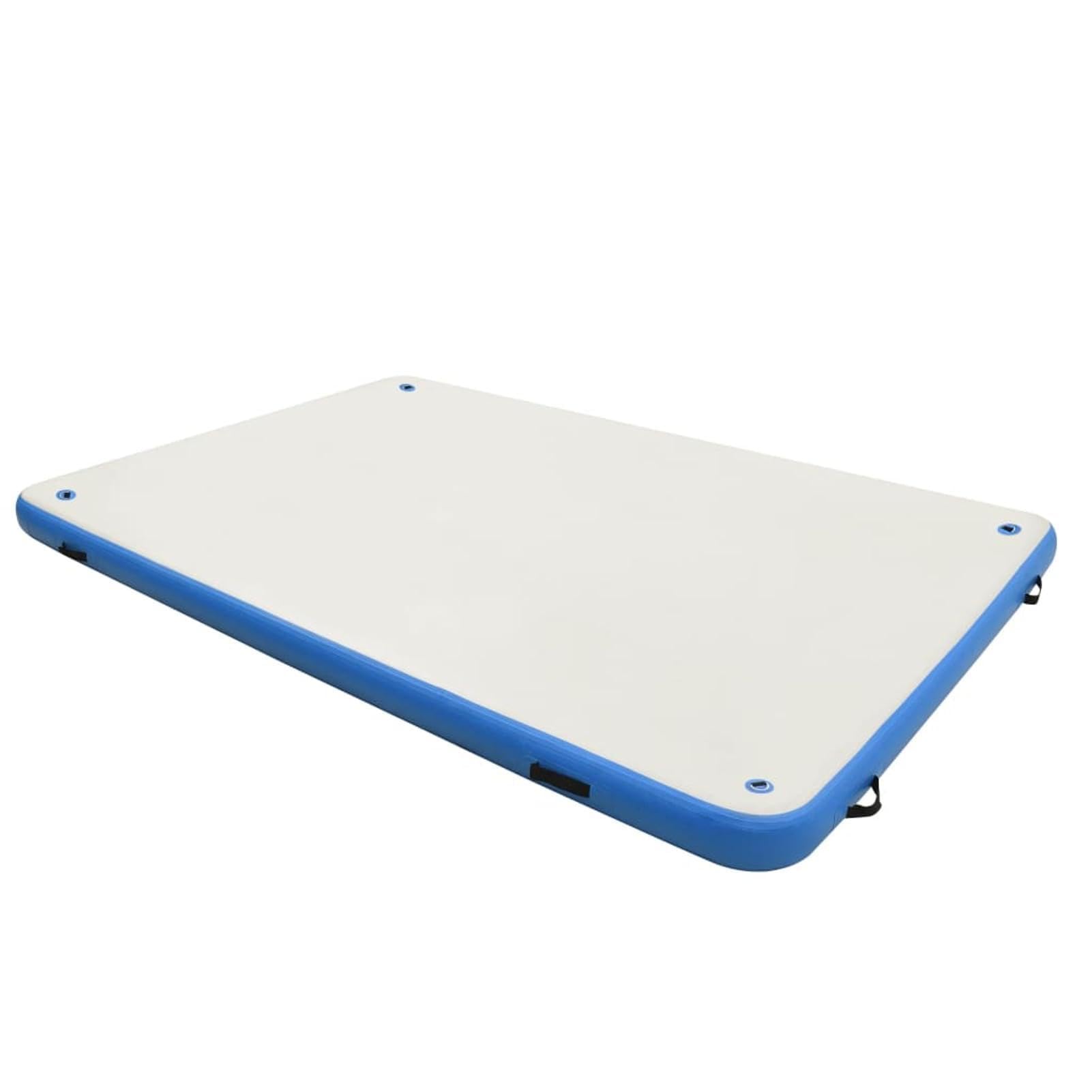 Brokky Plataforma Flotante Inflable Azul y Blanco Barcas Hinchables Playa Barco Hinchable 300x150x15 cm