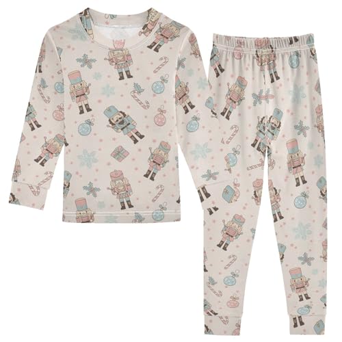 Pajama Sets Long Sleeve Nutcracker Soldier Pattern Soft Comfy Sleepwear 2 Piece PJS 3-8T