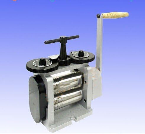 CGOLDENWALL Plano cuadrado y medio redondo combinación laminador plata cobre joyería LOGOTIPO grabación en relieve máquina wengranaje reducción