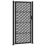 vidaXL Gartentor Schwarz 100x200 cm Stahl Kreuz-Design, Zauntor, Outdoor Tor, Eisentor, Sicherheitstor, Einfahrtstor, Metall Zauntor, Gartentor Metall