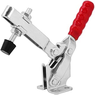 Toggle Clamp, Hand Tool Toggle Clamp GH-12130 100KG/220lbs Adjustable Antislip Red Horizontal Clamp Quick Release Tool, Vertical Toggle Clamp for Machine Operation, Woodworking, Welding