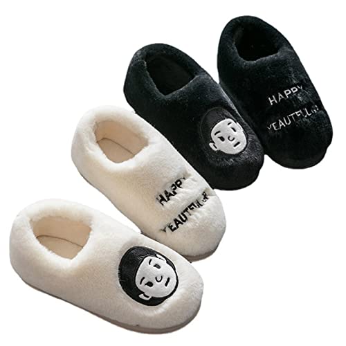 Zapatillas Casa Peluche de avatar de dibujos animados lindo de invierno de pareja,negro para...