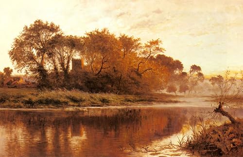 Tableau impression d'art The Last Gleam Wargrave on Thames pour habiller un grand mur vide