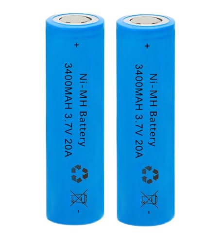 AFSONGOO Battery for 2 Pack 3400mAh Battery Ni-MH Rechargeable Flat Top NiMH Batteries for LED Flashlight Headlamp Camera RC Car Mini Fans etc