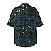 XIAKU Retro Video Game Pattern Men's Shirts Short Sleeve Casual Fashion Polo Shirts Button Down Shirt for Men Beach Summer Wedding Shirt with Pocket 3X-Large