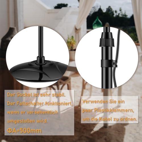 Bild 4 - DONYER POWER 2KW Elektrischer Quarz-Garten-Terrassenheizer Wasserdicht Freistehend im Freien