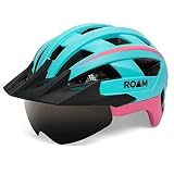 Roam Road Bike Helmet - Durable Helmets for Adults with Sun Visor, LED Light and Detachable Magnetic