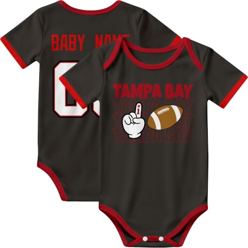 Image of KREDE Baby Clothes Custom Name Bodysuit for Baby Boy Gifts | Short Sleeves Bodysuit with Custom Number Name