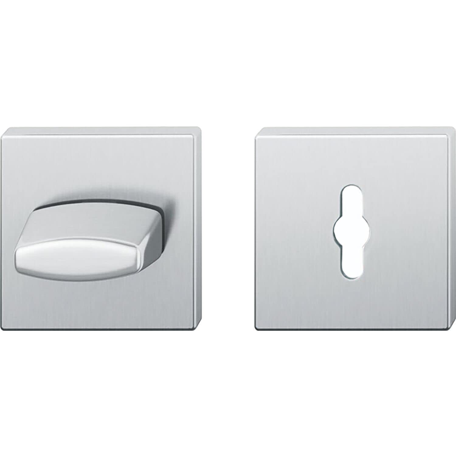 FSB 0 12 1704 00054 6204 Pasador de pestillo de 8 mm, Roseta Protectora para Cerradura de Puerta de Inodoro, Acero Inoxidable Mate, Plata