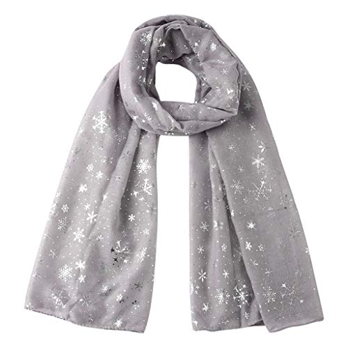 Châles de Noël Bluestercool Femmes Mode Christmas Imprimé Wrap Foulards de Soie Echarpes de Voyage Mousseline de Soie, 180CM X 70CM Cover