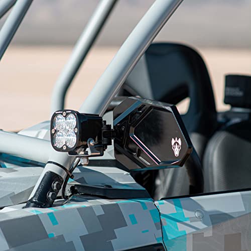 Image of CUERO PRO Black 2.0 inch - Side Mirrors for UTV Set - UTV Mirror Set Includes 2 Mirrors - Compatible with Bar Size of 2.0 inch - RZR Rear View Mirror Built to Go Off-Road