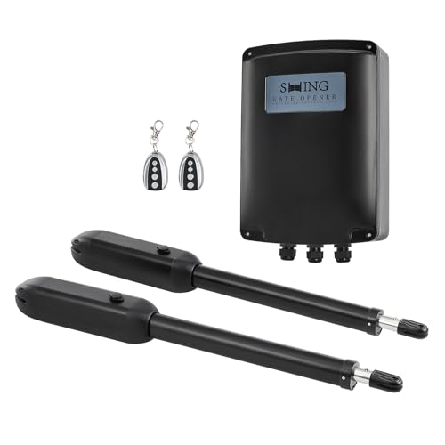 CO-Z Automatischer Flügeltorantrieb 1000kg Doppelflügeltorantrieb Torantrieb Drehtorantrieb Toröffner Drehtoröffner Set Max. 3,5m oder 500kg/Flügel mit 2 Fernbedienungen Swing Gate Opener (62Wx2)