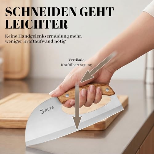 Foto von Plys Profi Küchenmesser, 22 cm, Kohlenstoffstahl, Holzgriff