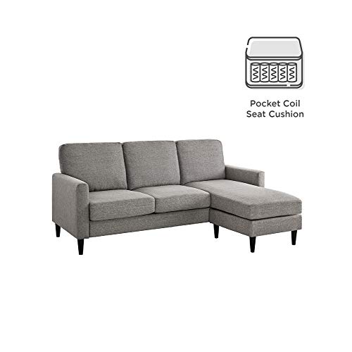 Dhp Dorel Living Beckie Reversible Upholstered, Gray Sectional #TOP4