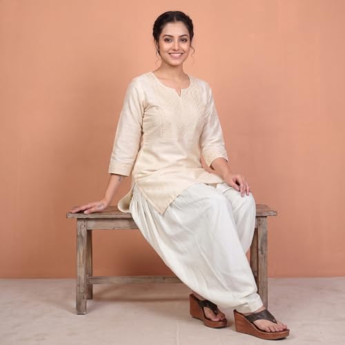 Image of FASHION GALLERY Women's Rayon Relaxed Fit Patiala Salwar with Full Length Drawstring Closure Type and Flexible Waist | Patiala Pant for Woman Free Size Fit Upto XXL