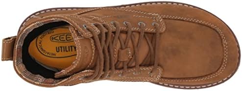 KEEN Utility Women's San Jose 6" Alloy Toe Waterproof Wedge Work Boots, Almond/Gum KG 113, 8 | Image 4