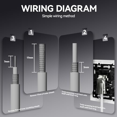 BSEED Satellit Steckdose aus Glas,Unterputz Wandsteckdose mit Krallen, NEU E-Serie, 86mm Schwarz