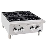 24” Freestanding Commercial Gas Cook Stove Range with 4 Burners, Cook Rite Stainless Steel Gas Hot Plate Burner- 100000…