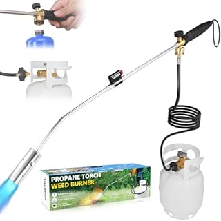 Propane Torch Weed Burner Kit, 1,800,000 BTU Blow Torch with 10Ft Hose, Self Igniter Flamethrower Grill Torch for Weeding, Roof Asphalt, Melting Snow, Road Marking, Barbeque