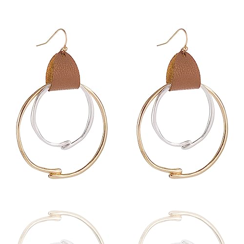 Trendy Boho Dangle Earrings for Women Rainbow Arch Copper Bohemian Jewelry