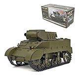 SpedUpX 1:16 M8 HMC Scott RC Tanque RTR, torre giratoria 360°, efectos de sonido y luz, vehículo militar controlado por radio, modelo de hobby para adultos (verde militar)