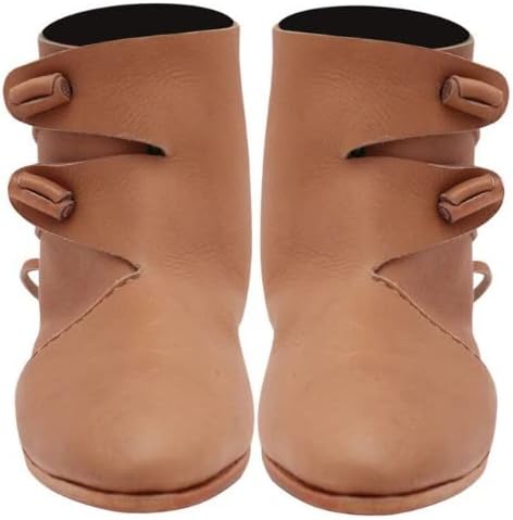 medieval leather Women's Double Toggle Boots Viking Renaissance Medieval