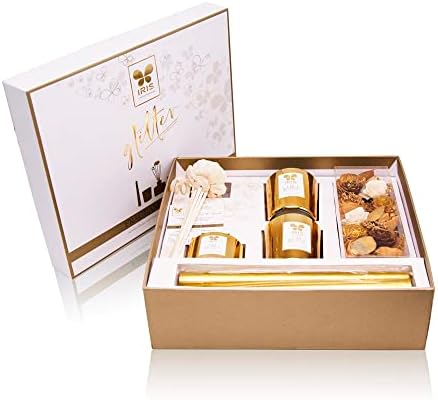 IRIS Glass Glitter Reed Diffuser Set | 100ml Gold Musk Fragrance Oil ...