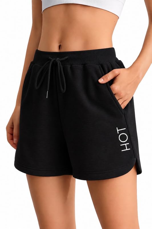 hotfits Women's Cotton Regular Shorts with Pockets | Regular Fit Gym Workout, Training, Running & Casual Wear Shorts-picture-32