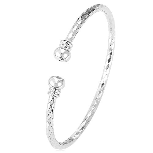 U7 Simple Cuff Bracelet For Girls Women Platinum Plated Fine Bangle Bracelet Fashion Jewelry #TOP3