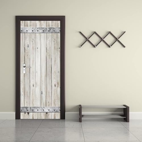 Papel Tapiz 3D, Mural Autoadhesivo Para Puerta, Vinilo Extraíble, Decoración Del Hogar, Calcomanía Artística Puerta De Madera Blanca 80 X 200 Cm Póster De Pared Pegatinas Para Puertas - Foto D 0