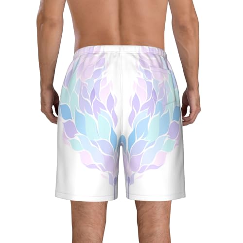 Angel's Wings Men's Beach Pants-Quick-Dry & Comfortable Mens Beach Shorts for Men, Perfect for Surfing and Everyday Wear White3