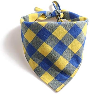 Pet Dog Bandana 100% Cotton Reversible Triangle Plaid Bibs Scarf Dog Kerchief Accessories for Medium Large Dog Puppy