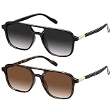 ELITERA Retro Aviator Sunglasses for Women Men:Polarized Trendy Rectangle Womens Mens Shades Sun Glasses