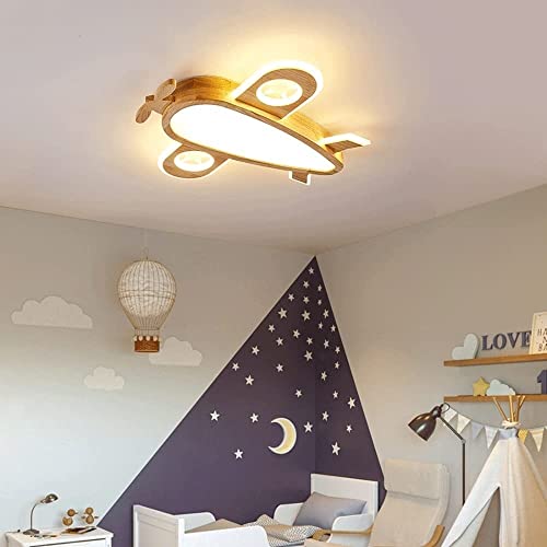 Plafonnier avion pour chambre enfant solution éclairage bois ludique - 3