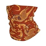 Kängurus Tribal Aboriginal Art Style Rot Röhrenschal 26X30Cm Unisex Halstuch Sonnenschutz Bandana Für Wandern Motorrad Outdoor