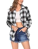 SUPRIQLO Women Blouses Tops Buffalo Check Plaid Long Sleeve Casual Button Down Shirts(YDL2,X-Large)