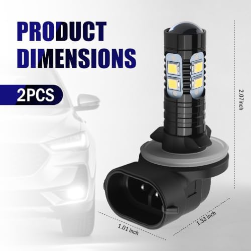 AKWDSL 2PCS 881 12-24V 6000K LED Fog Light Bulb High Brightness - 1