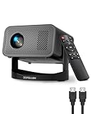 [Built-in Apps & 2026 Upgraded] Mini Projector with Wifi and Bluetooth Portable,Native 1080P 4K Support Auto Keystone Movie Projector Compatible with TV Stick/HDMI/USB, 360° for Bedroom, Outdoor Use
