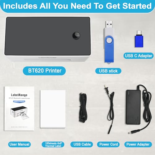 Labelrange BT620 Ecommerce Shipping Label Printer, Thermal 4X6 Label Printer, 300 Dpi, Bluetooth & Usb thumb #6