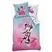 Produktbild CTI Minnie Mouse Bettwäsche Set  Kinderbettwäsche für Mädchen türkis pink rosa  Disney Minnie Maus Happy ME - 1 Kissenbezug 80x80 + 1 Bettbezug 135x200 cm