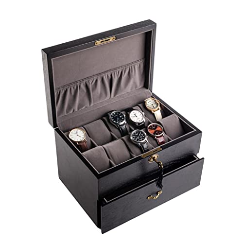 Boîtes de montre en bois noir premium double couche de FANDIAO