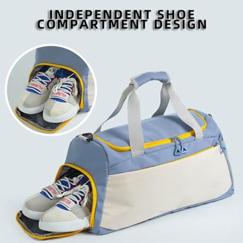 Image of CAVALO - Be Unique Travelling Bags for Luggage Muti- Pocket Sports Duffle Bags for Men and Women with Wet Pocket & Shoe Compartment Weekender Overnight Gym Bags for Women (Blue)